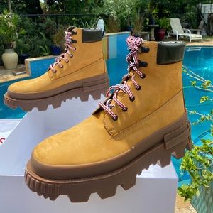 Authentic Moncler Mon Corp Hiking Military Snow Chunky Lug Sole Boot 12US 45EU